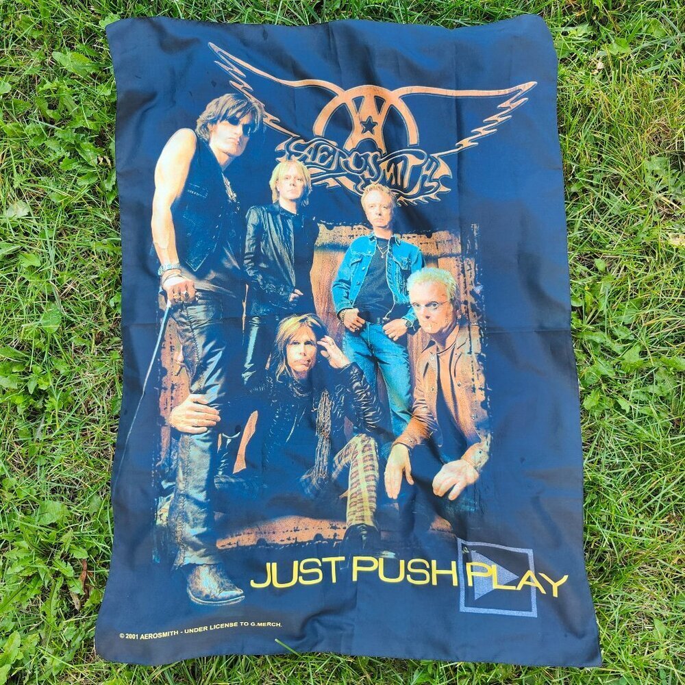 Aerosmith Just Push Play Textile Poster 40" X 30" 2001 G. Merch LPG SCARF